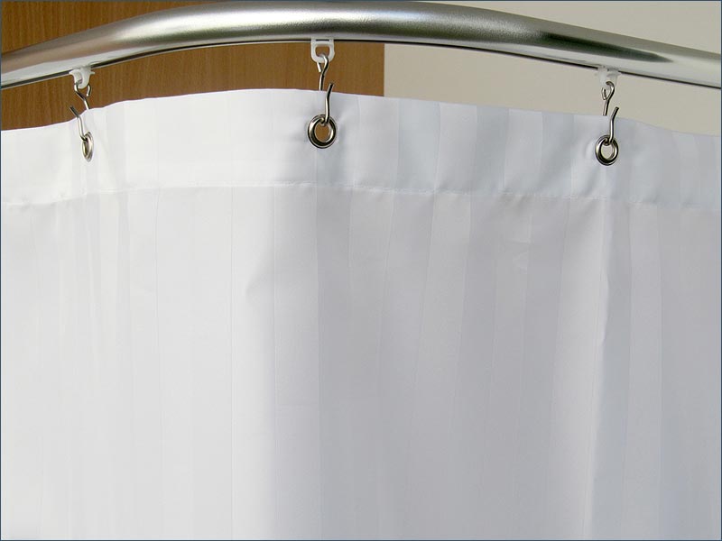 Shower curtain gliders with stainless steel hooks are ideal for attaching our shower curtains with stainless steel eyelets