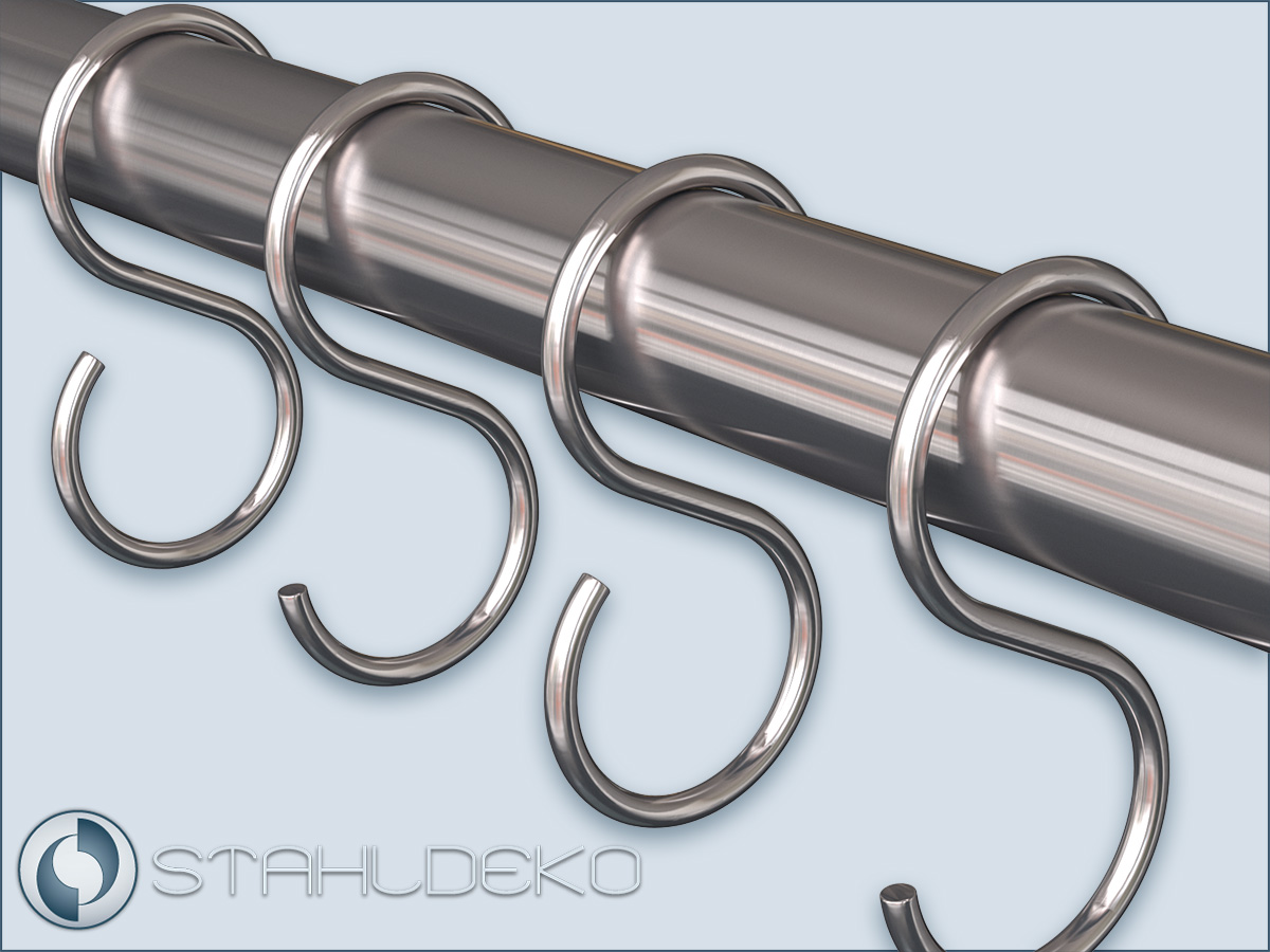 Hooks for our tubes and rods up to 28mm diameter, for curtains, wardrobe,  and railing