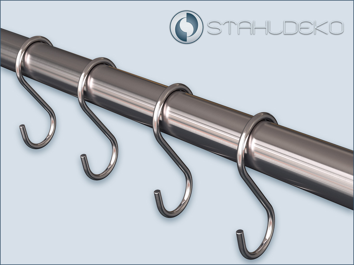 Stainless Steel S-hook, made of V2A, for rods and tubes up to 20mm